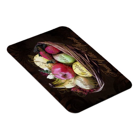 Früchte des Geistes, gestrichener brauner Korb Magnet (Rechte Seite)