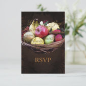Früchte des Geistes, gestrichener brauner Korb RSVP Karte (Stehend Vorderseite)