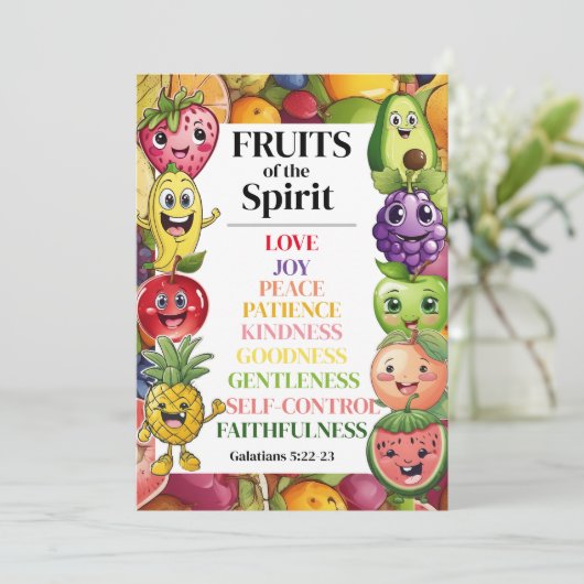Früchte des Geistes Hinweiskarte (Stehend Vorderseite)