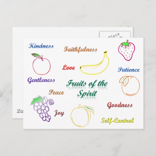 Früchte des Geistes Postkarte (Vorne/Hinten)