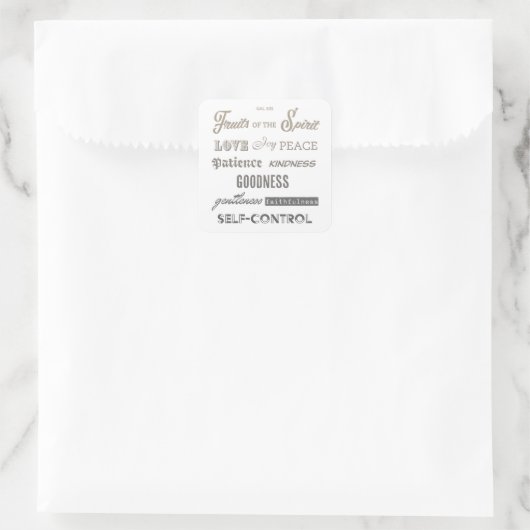 Früchte des Geistes Quadratischer Aufkleber (Tasche)