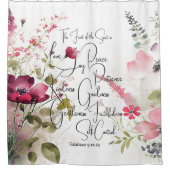 Früchte des Geistes, rosa Blüte Duschvorhang (Vorderseite)