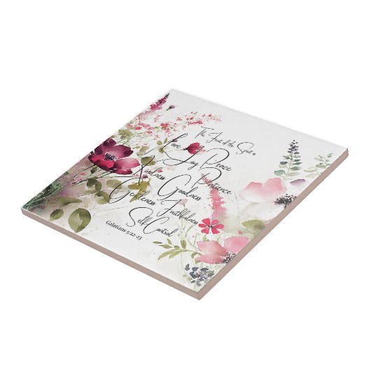 Früchte des Geistes, rosa Blüte Fliese (Seite)