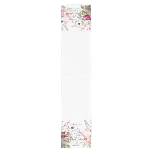 Früchte des Geistes, rosa Blüte Kurzer Tischläufer (Vorderseite)