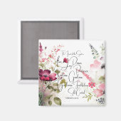 Früchte des Geistes, rosa Blüte Magnet (Vorderseite/Rückseite)