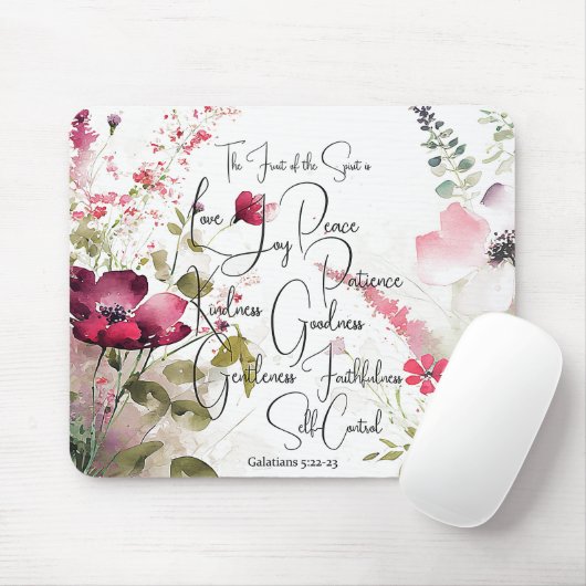 Früchte des Geistes, rosa Blüte Mousepad (Mit Mouse)