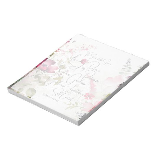 Früchte des Geistes, rosa Blüte Notizblock (Rotiert)