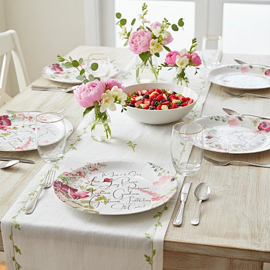 Früchte des Geistes, rosa Blüte Pappteller