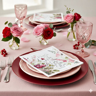 Früchte des Geistes, rosa Blüte Serviette