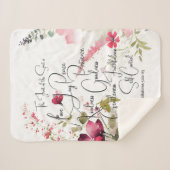 Früchte des Geistes, rosa Blüte Sherpadecke (Vorderseite (Horizontal))