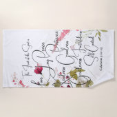 Früchte des Geistes, rosa Blüte Strandtuch (Vorderseite)