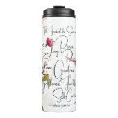 Früchte des Geistes, rosa Blüte Thermosbecher (Vorderseite)