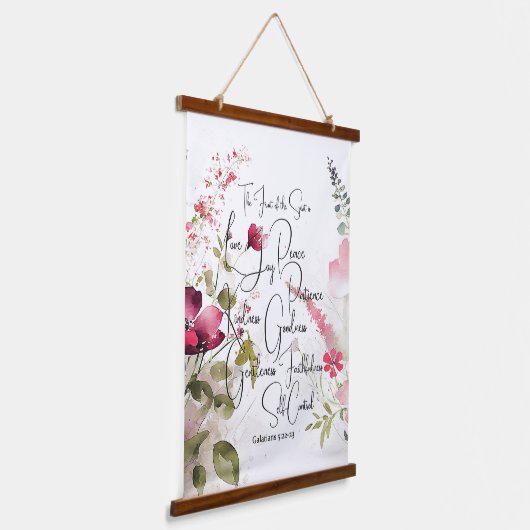 Früchte des Geistes, rosa Blüte Wandteppich Mit Holzrahmen (Gewinkelt)