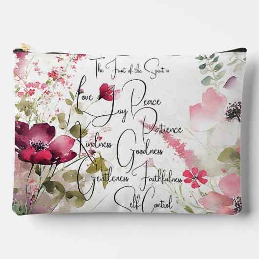 Früchte des Geistes, rosa Blüte Zubehörtasche (Vorderseite)