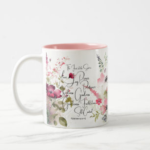 Früchte des Geistes, rosa Blüte Zweifarbige Tasse