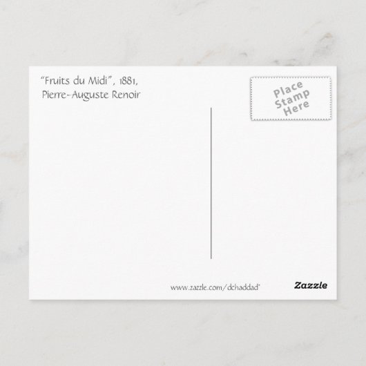 Früchte des Midi Postkarte (Rückseite)