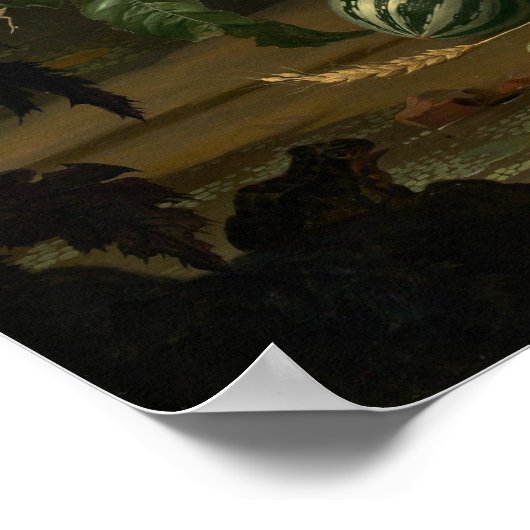 Früchte, Fisch, Nest - Abraham Mignon Kunstposter Poster (Ecke)