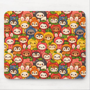 Früchte-Freunde-Parade   Niedliche Tier Chibi Mousepad
