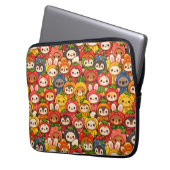 Früchte-Freunde-Parade | Süße Tier Chibi Laptopschutzhülle (Vorderseite Links)