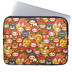Früchte-Freunde-Parade Süße Tier Chibi Laptopschutzhülle