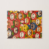 Früchte-Freunde-Parade | Süße Tier Chibi Puzzle (Horizontal)