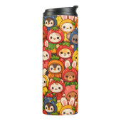 Früchte-Freunde-Parade | Süße Tier Chibi Thermosbecher (Nach links gedreht)