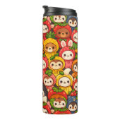 Früchte-Freunde-Parade | Süße Tier Chibi Thermosbecher (Nach rechts gedreht)