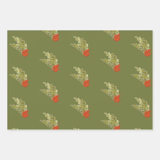 Früchte, Früchte und Pinecones Geschenkpapier Set (Vorderseite 3)