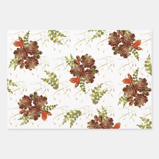 Früchte, Früchte und Pinecones Geschenkpapier Set (Vorderseite 2)