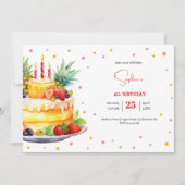 Früchte Geburtstagskuchen Geburtstag Einladung (Vorderseite)
