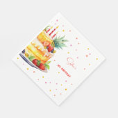 Früchte Geburtstagskuchen Geburtstag Serviette (Ecke)