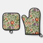 Früchte, Gemüse, Blumen Ofenhandschuh & Topflappen-Set (Vorderseite)