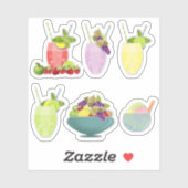 Früchte Health Eis Cocktails Kirschlemon Aufkleber (Blatt)