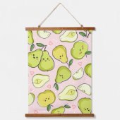 Früchte-Illustration Wandteppich Mit Holzrahmen (Vorderseite)