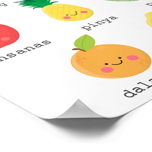 Früchte im philippinischen Kinderplakat Poster (Ecke)