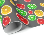 Früchte im Sommer bunt fruchtig Muster Geschenkpapier (Rolleneckpunkt)