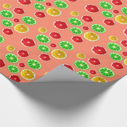 Früchte im Sommer bunt fruchtig Muster Geschenkpapier (Ecke)