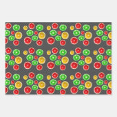 Früchte im Sommer bunt fruchtig Muster Geschenkpapier Set (Vorderseite 3)