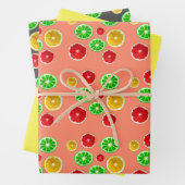 Früchte im Sommer bunt fruchtig Muster Geschenkpapier Set (Beispiel)