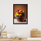 Früchte in einem Korbplakat Poster (Küche)