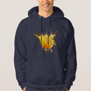 Früchte in marineblau und orange hoodie