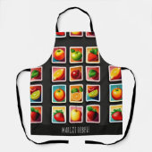 Früchte in quadratischer Box Rotes Grünes Muster Schürze (Vorderseite)