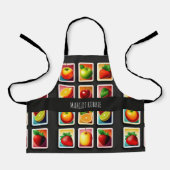 Früchte in quadratischer Box Rotes Grünes Muster Schürze (Vorderseite)