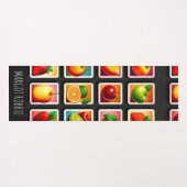 Früchte in quadratischer Box Rotes Grünes Muster Yogamatte (Rückseite (Horizontal))