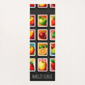 Früchte in quadratischer Box Rotes Grünes Muster Yogamatte (Rückseite)