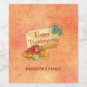 Früchte in Rahmen fallen Weinetikett (Einzelnes Label)