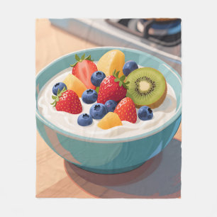 Früchte-Joghurt-Schale Fleecedecke