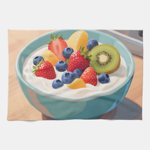 Früchte-Joghurt-Schale Geschirrtuch