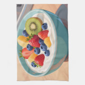 Früchte-Joghurt-Schale Geschirrtuch (Vertikal)