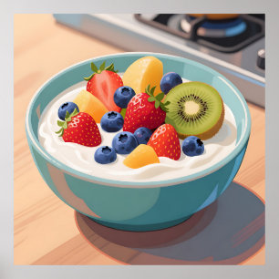 Früchte-Joghurt-Schale Poster